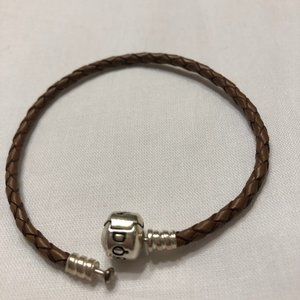 Pandora Brown Leather Bracelet, 8"
